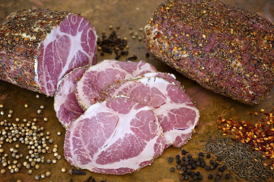 sliced Olympia Provisions Capicola, gabagool, meat