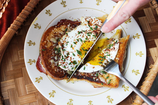 herby Croque Madam with Sweetheart ham