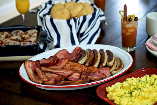 Breakfast, ham, bacon, sausage