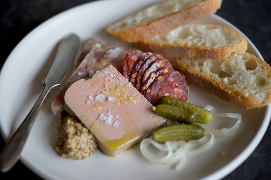 pork liver mousse, rioja, olympia provisions