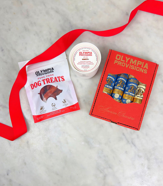 Olympia Provisions Farmers Network Sampler with Candle and Dog Treat