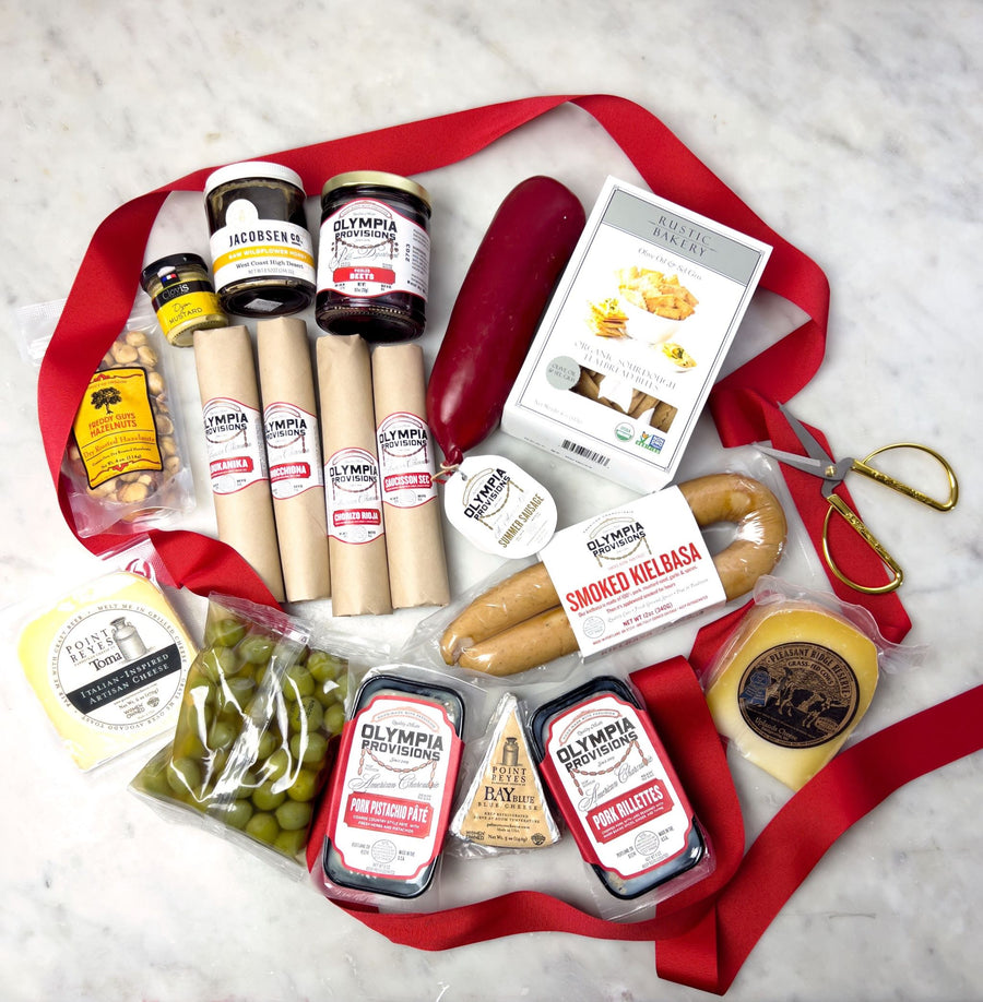 Olympia Provisions Salami, Kielbasa, Pate, Rilettes, Cheese, Pickles, Honey, Crackers, Mustard, Summer Susaage all in package
