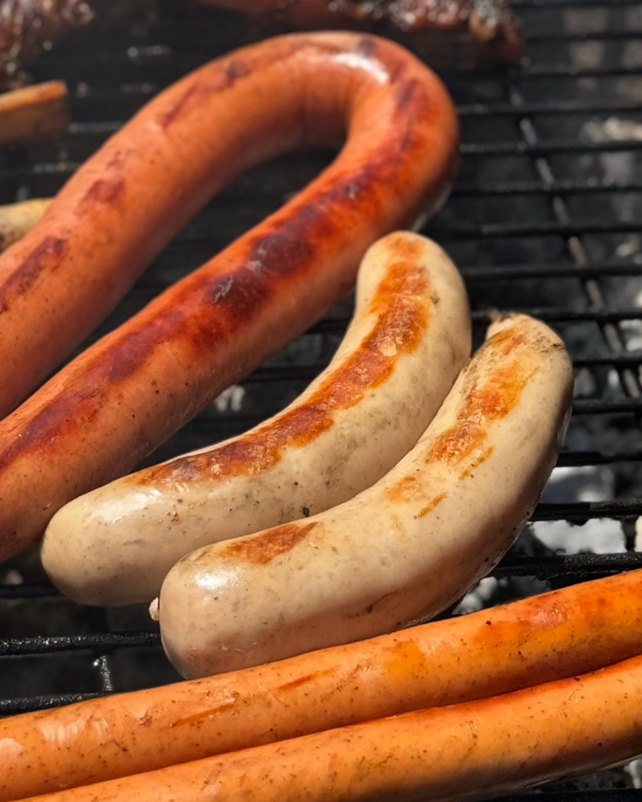Brats and Sausage on the grill