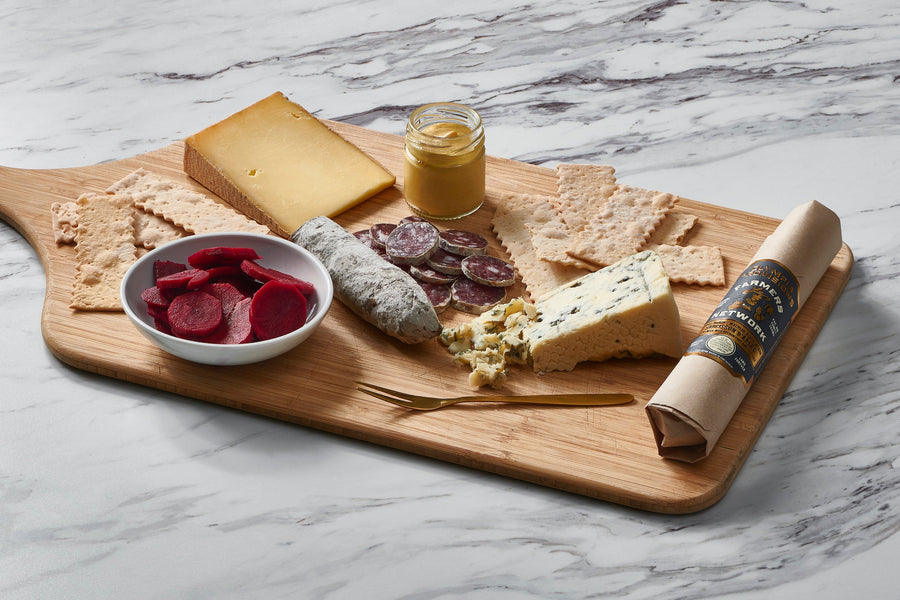 Arles Salami sliced with cheese and crackers