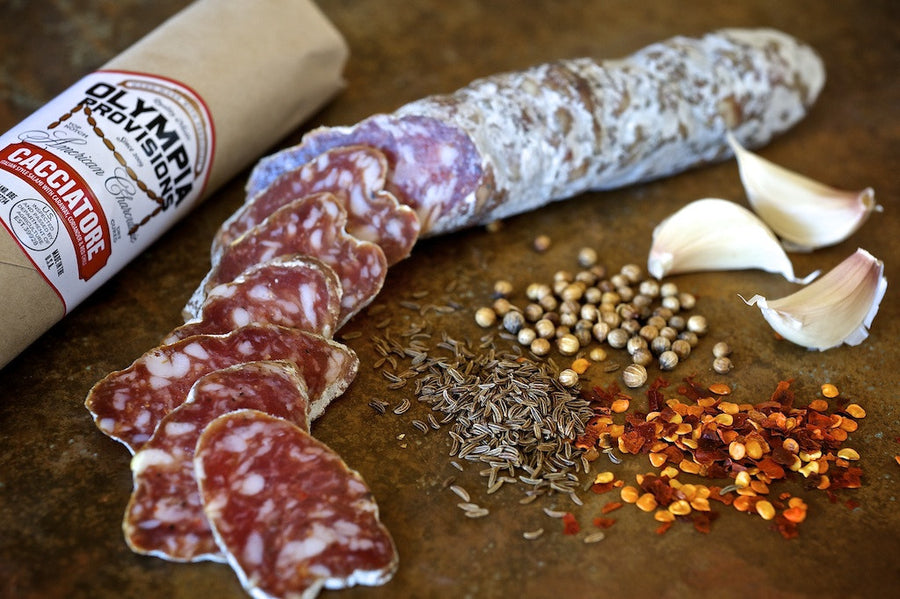 Olympia Provisions Cacciatore sausage sliced