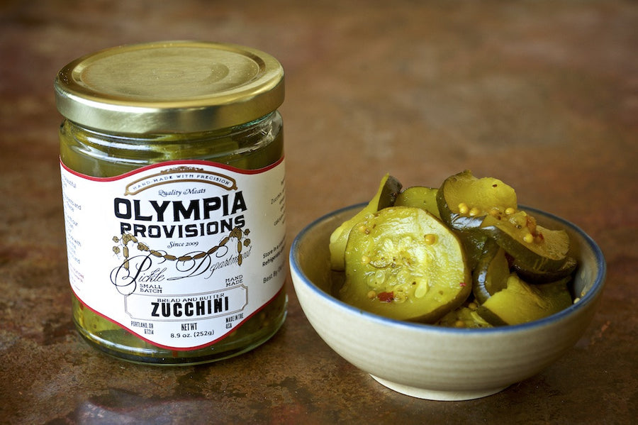 jar of Olympia Provisions zucchini pickles