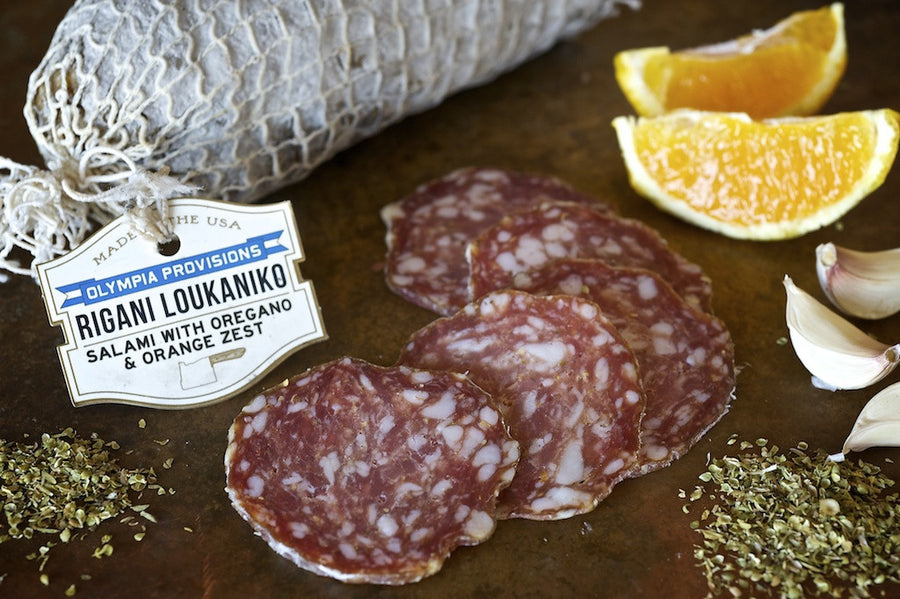 Salami with oregano and orange zest